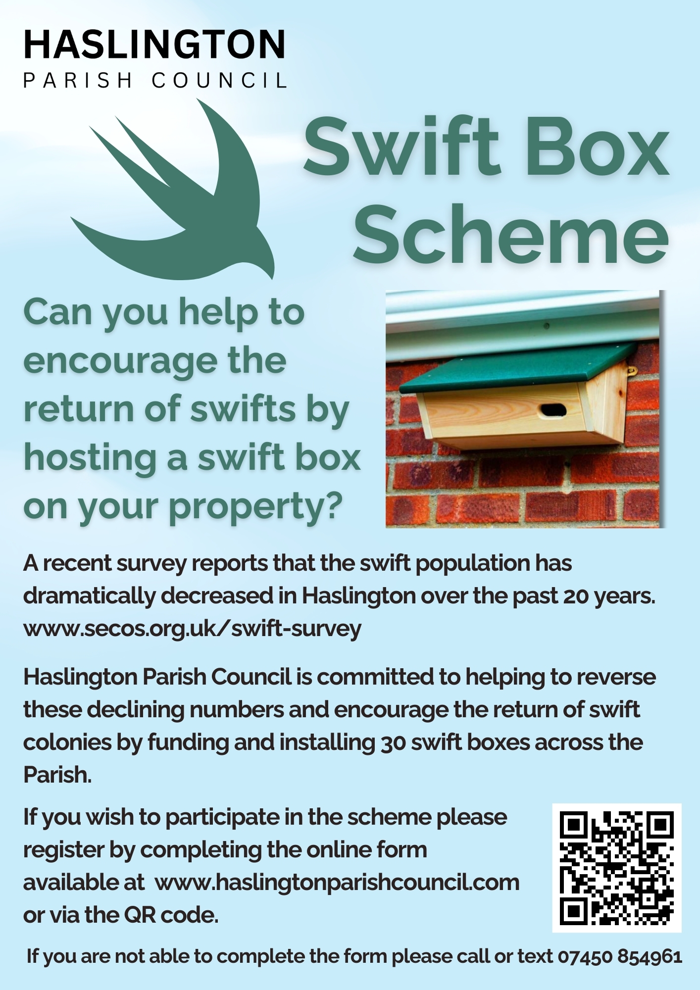 Haslington Parish Council Swift Box Scheme